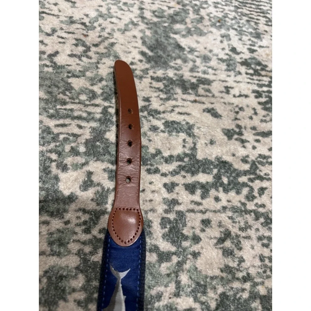 vintage Leather Man Ltd. Youth shark motif ribbon belt Size 24